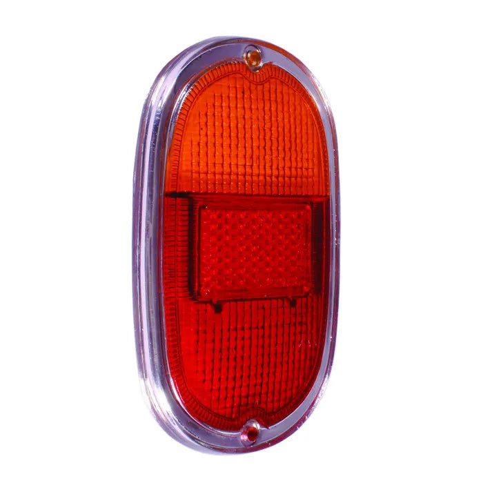 Rear Light Lens, Amber and Red with Silver Trim. USED