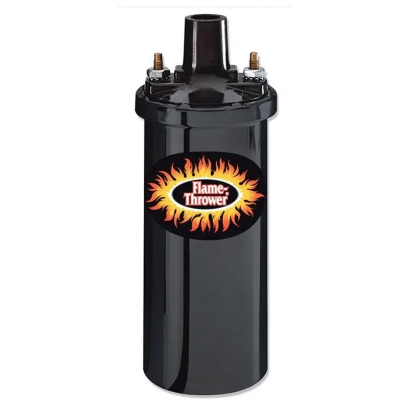 Bobina de encendido para lanzallamas Pertronix. 12 voltios, 3 ohmios. Conexión por enchufe. Negra.