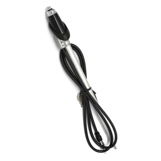 Chrome Telescopic Antenna. Black Base. 1 point. Scuttle mount.