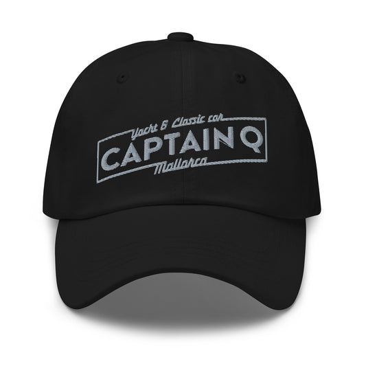 Captain Q Baseball Cap with Silver Lightning Bolt Logo.