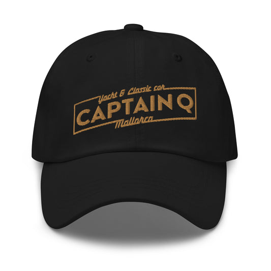 Captain Q Baseball Cap with Old Gold Lightning Bolt Logo.