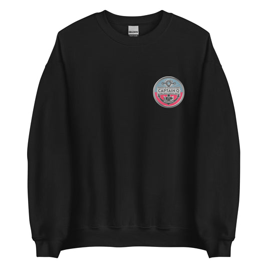 Captain Q Classic Fit Sweatshirt with Chrome & Full Colour Logos.